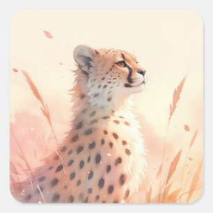 Sticker Carré Guépard dans la brise de la nature