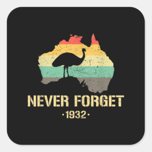 Sticker Carré Guerre d'Emu 1932 drôle Australie Histoire