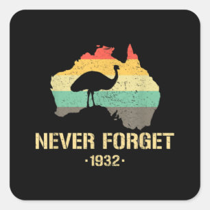 Sticker Carré Guerre d'Emu 1932 drôle Australie Histoire
