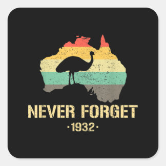 Sticker Carré Guerre d'Emu 1932 drôle Australie Histoire