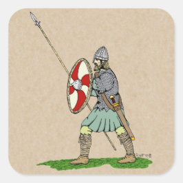 Sticker Carré Guerrier médiéval anglais/saxon