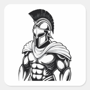 Sticker Carré guerrier spartiate