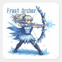 Guerrière Archère de Givre en Pixel Art Rétro