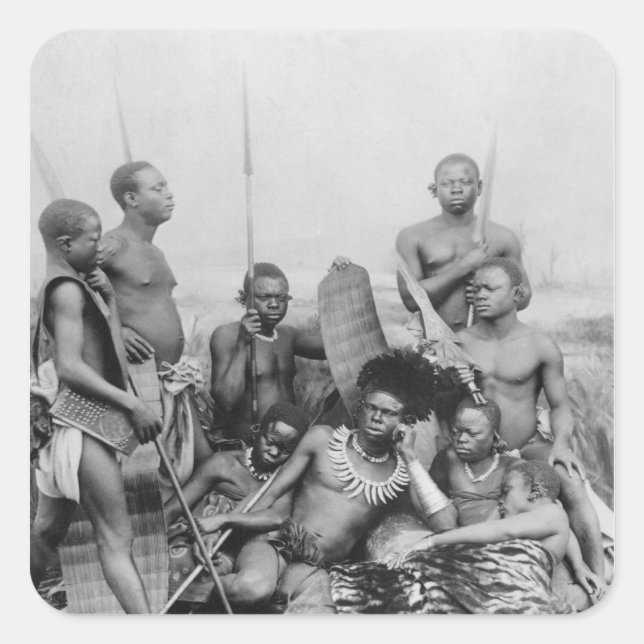 Sticker Carré Guerriers, Congo belge, 1894 (Devant)