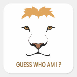 Sticker Carré Guess The Animal – Lion | King of the Jungle