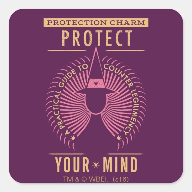 Sticker Carré Guide du charme de protection (Devant)