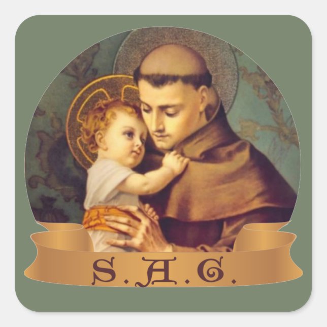 Sticker Carré Guide St. Anthony Catholique Bébé Jésus S.A.G. (Devant)