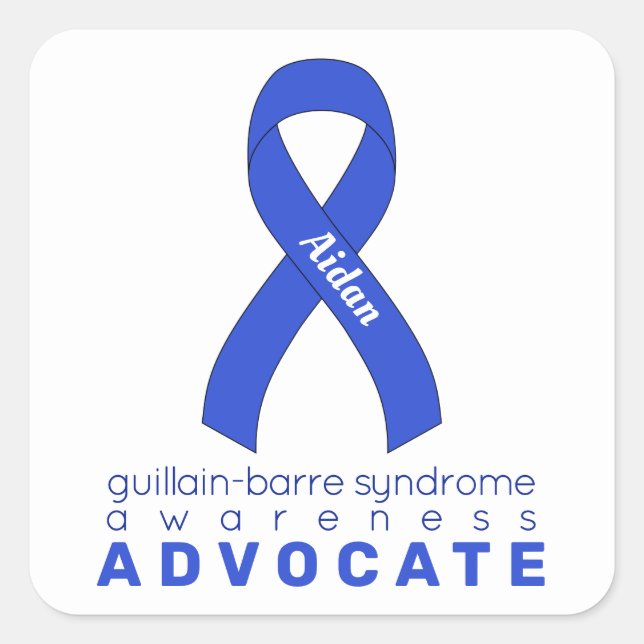 Sticker Carré Guillain-Barre militant du syndrome White (Devant)
