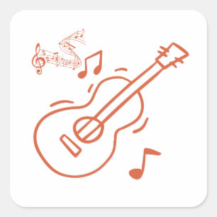Sticker Carré guitare