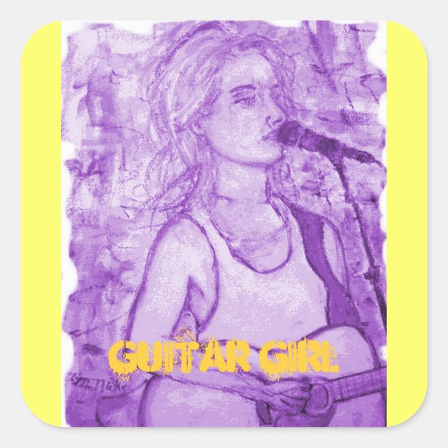 Sticker Carré guitare (Devant)