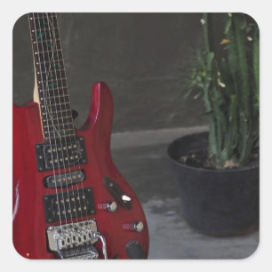Sticker Carré Guitare acoustique cool