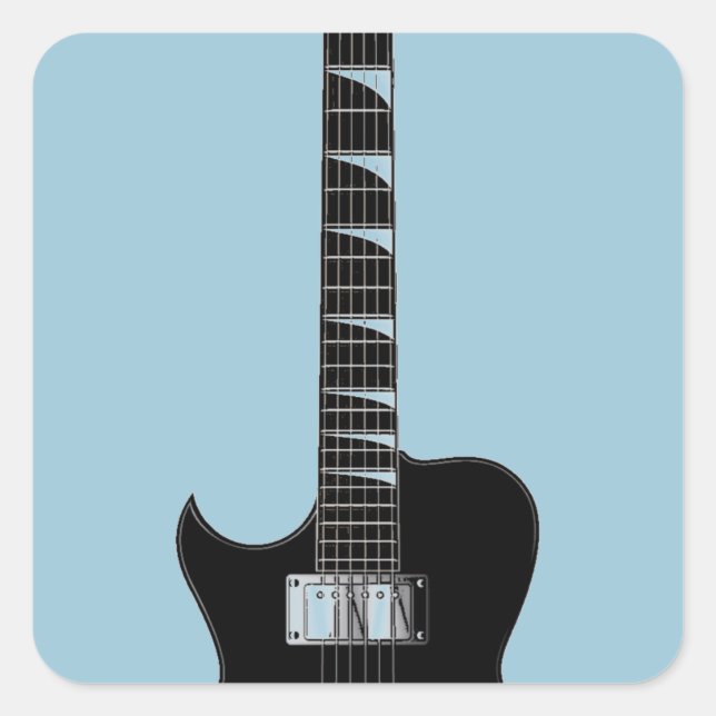 Sticker Carré Guitare électrique (Devant)