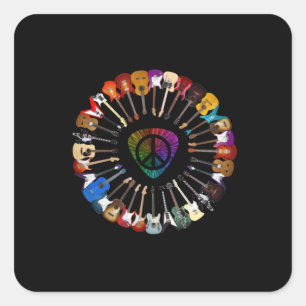Sticker Carré Guitarist Guitar Variety Birthday