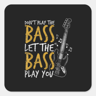 Sticker Carré Guitariste Laisser Bass Guitar Anniversaire