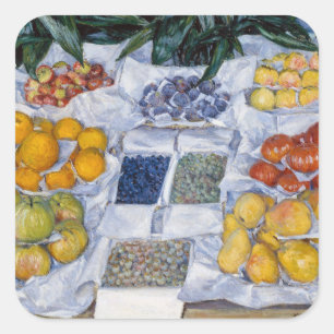 Sticker Carré Gustave Caillebotte - Fruits disposés sur un étala