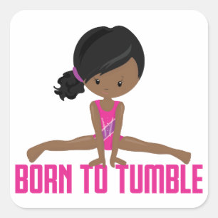 Sticker Carré Gymnaste - Afro-Américain