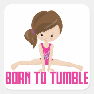 Sticker Carré Gymnaste - Brunette