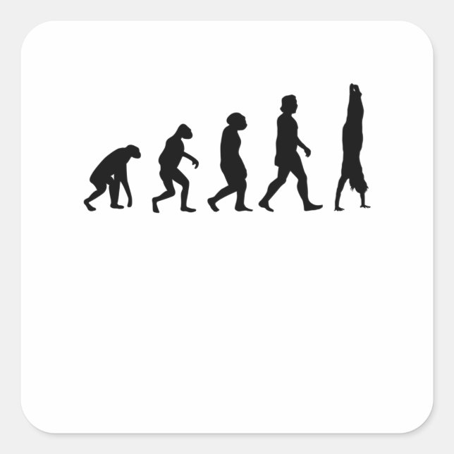 Sticker Carré Gymnaste Evolution Handstand Gymnastique (Devant)