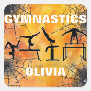 Sticker Carré Gymnastique Éffrayante Spiderweb Halloween