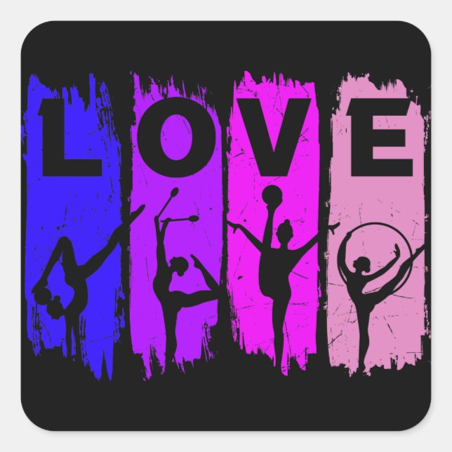 Sticker Carré Gymnastique rythmique amour (Devant)