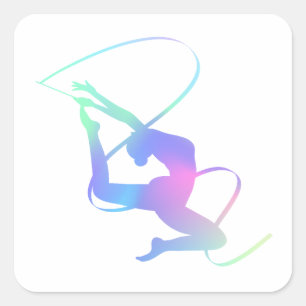 Sticker Carré Gymnastique rythmique avec ruban