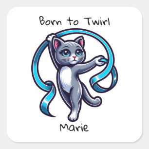 Sticker Carré Gymnastique rythmique Ribbon Twirl