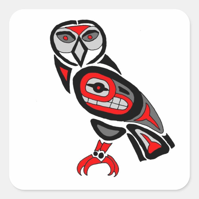 Sticker Carré Haida Owl 2014 (Devant)