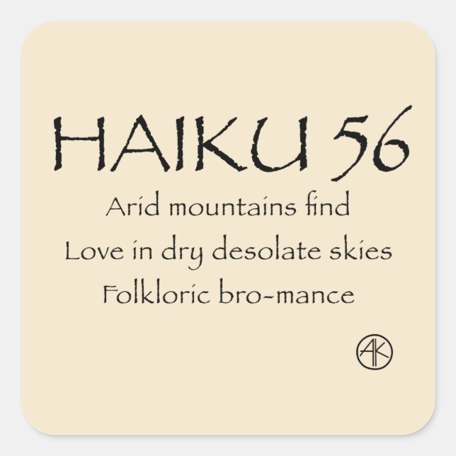 STICKER CARRÉ HAIKU 56 (Devant)