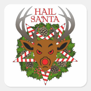 Sticker Carré Hail Père Noël