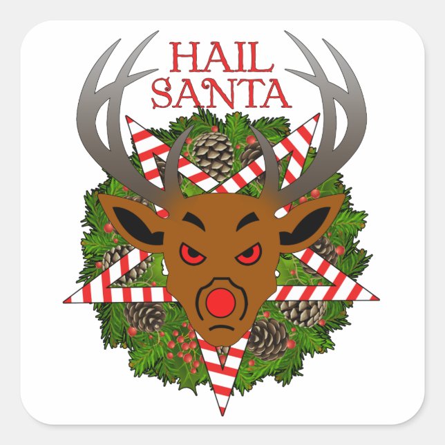 Sticker Carré Hail Père Noël (Devant)