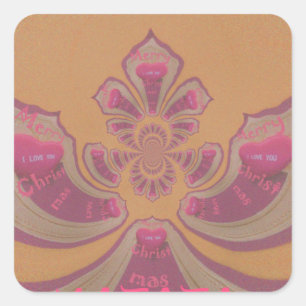 Sticker Carré Hakuna Matata Joyeux Noël joli coeur design