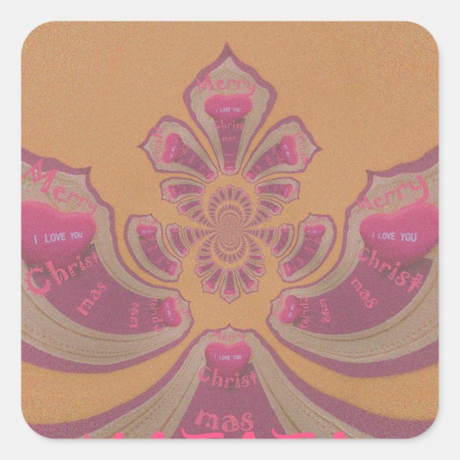 Sticker Carré Hakuna Matata Joyeux Noël joli coeur design (Devant)