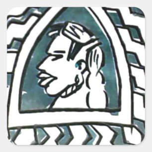 Sticker Carré Hakuna Matata Style Triangle Bleu