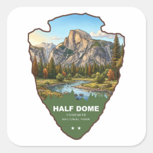 Sticker Carré Half Dome Parc national de Yosemite Arrowhead