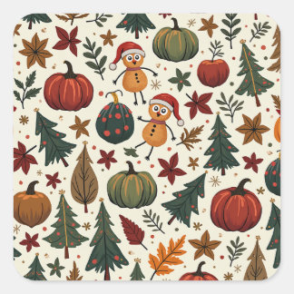 Sticker Carré hallothanksmas