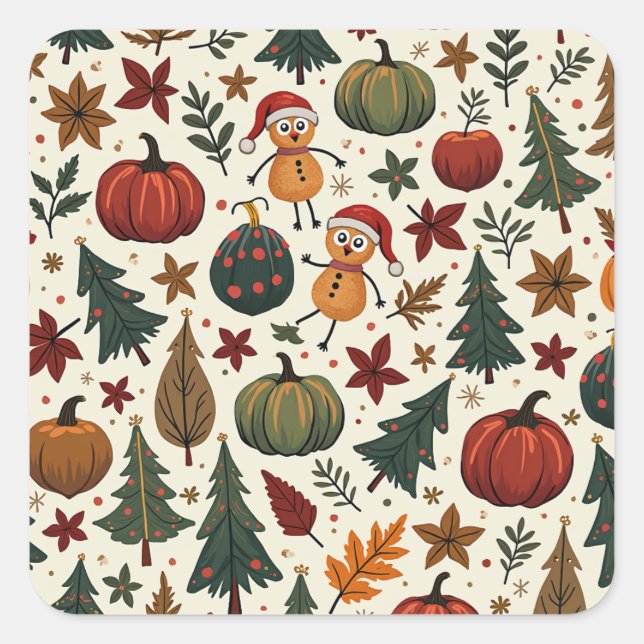 Sticker Carré hallothanksmas (Devant)