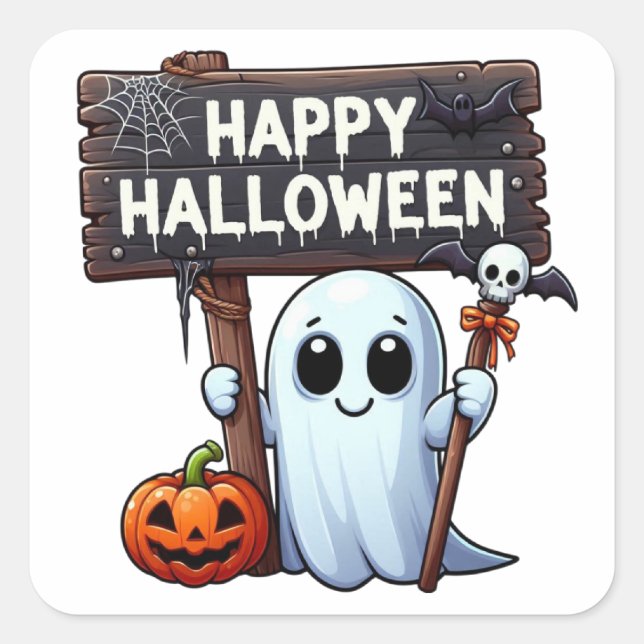 Sticker Carré Halloween (Devant)