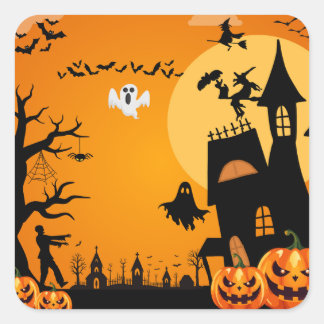 Sticker Carré Halloween