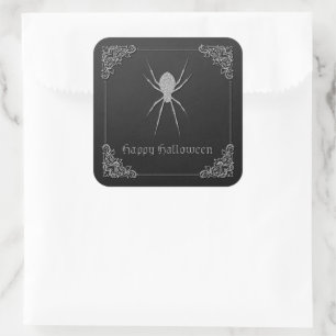 Sticker Carré Halloween argentée