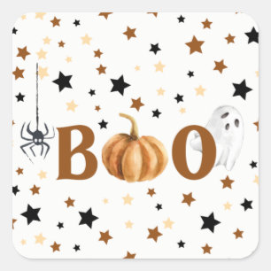 Sticker Carré Halloween Boo