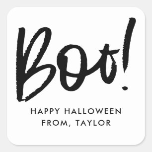Sticker Carré Halloween Boo élégant