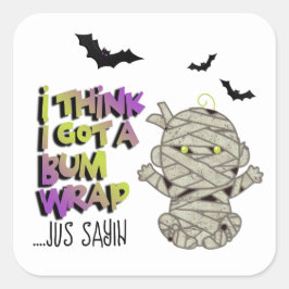 Sticker Carré Halloween Bum Wrap maman bébé vert/pourpre ID683