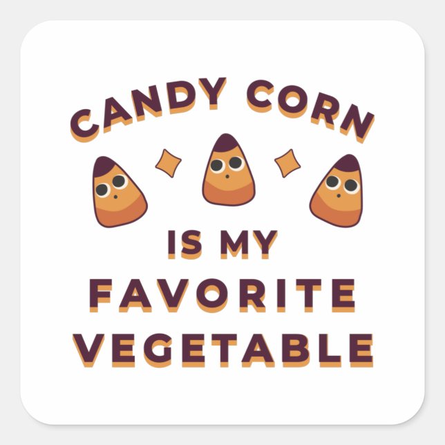 Sticker Carré Halloween Candy Corn (Devant)
