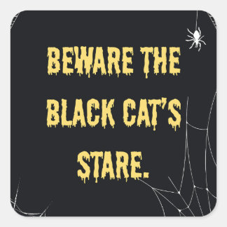 Sticker Carré Halloween Chat Moderne