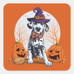 Sticker Carré Halloween Dalmatien
