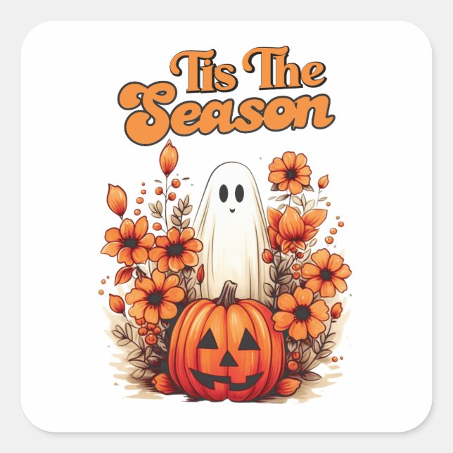 Sticker Carré Halloween de la saison (Devant)