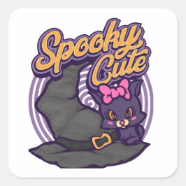 Sticker Carré Halloween éffrayant Cute