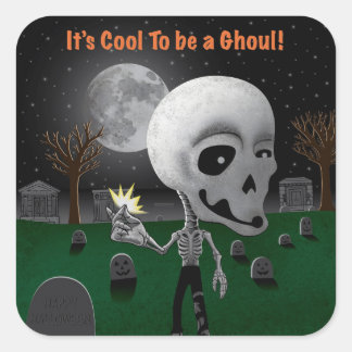 Sticker Carré Halloween Ghoul
