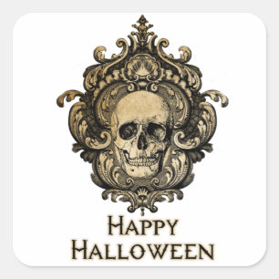 Sticker Carré Halloween gothique victorienne