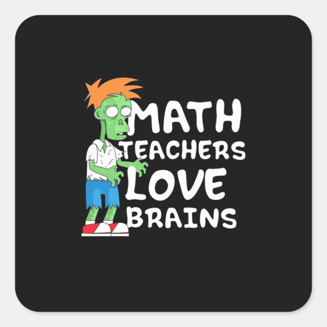 Sticker Carré Halloween Math enseignant amour (Devant)